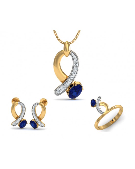 Blue sapphire set 2024 in gold